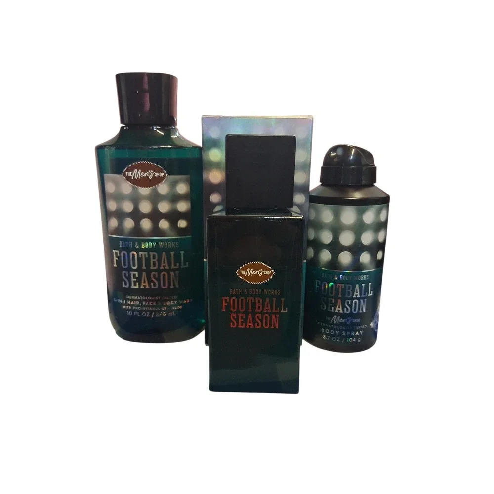 Rare Bath & Body Works Mens Limited Football Season Casual Preppy Sport 3pcs Set